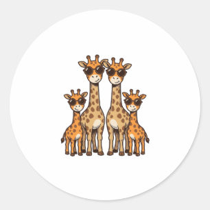 Adesivo Óculos de Sol Família Girafa Legal Vintage Engravi