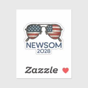 Adesivo Óculos de Sol Gavin Newsom 2028 Para Presidente