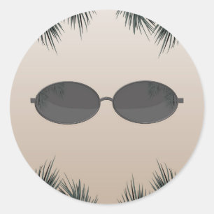Adesivo Óculos de Sol Oval Summer Beach Pool Party