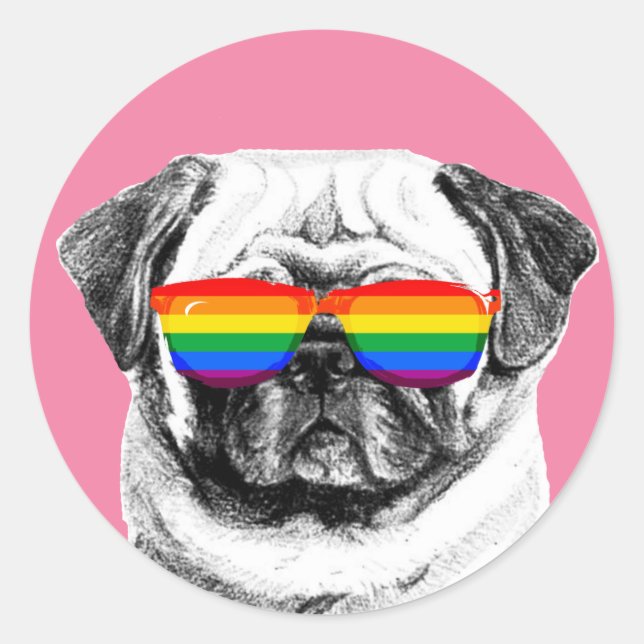 Adesivo Óculos de Sol Pug Orgulho (Frente)
