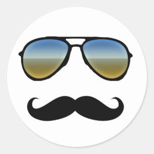 Adesivo Óculos de sol retro engraçados com bigode