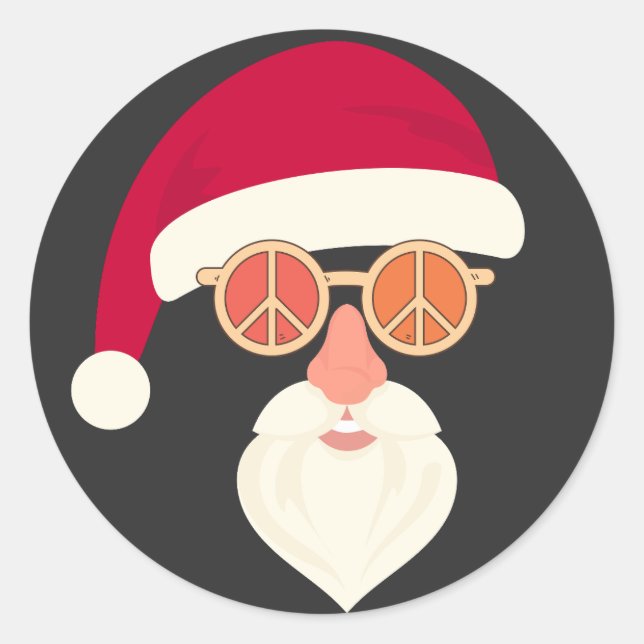 Adesivo Óculos de Sol Retrô Face de Papai Noel Natal (Frente)