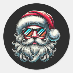 Adesivo Óculos de Sol Retrô Natal Face do Papai Noel