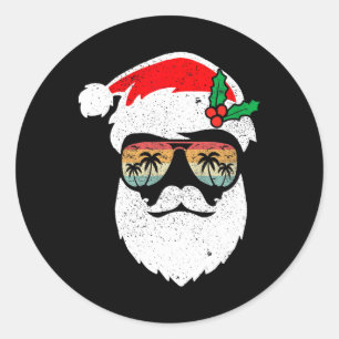 Adesivo Óculos de sol retrô rosto de Papai Noel Havaí Nata