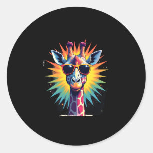 Adesivo Óculos de Sol Vintage Girafa Animal Africano Engra