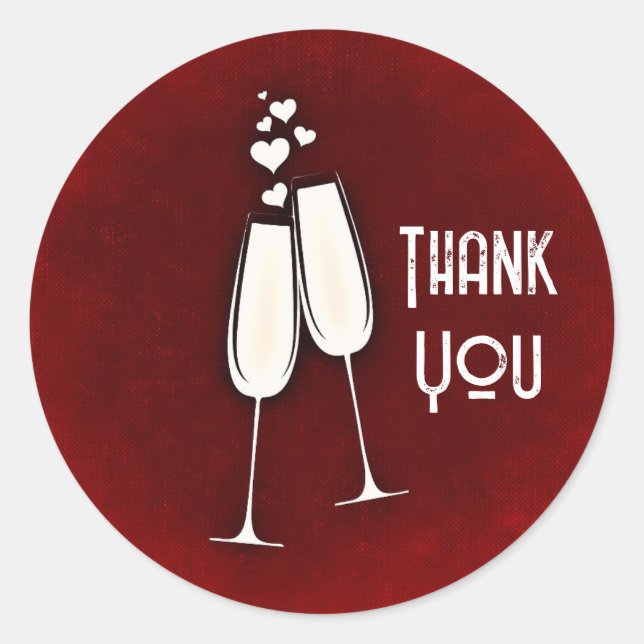 Adesivo Óculos e Corações de Champanhe (Frente)