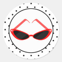 Óculos escuros e Bolinhas pretas de olhos vermelho