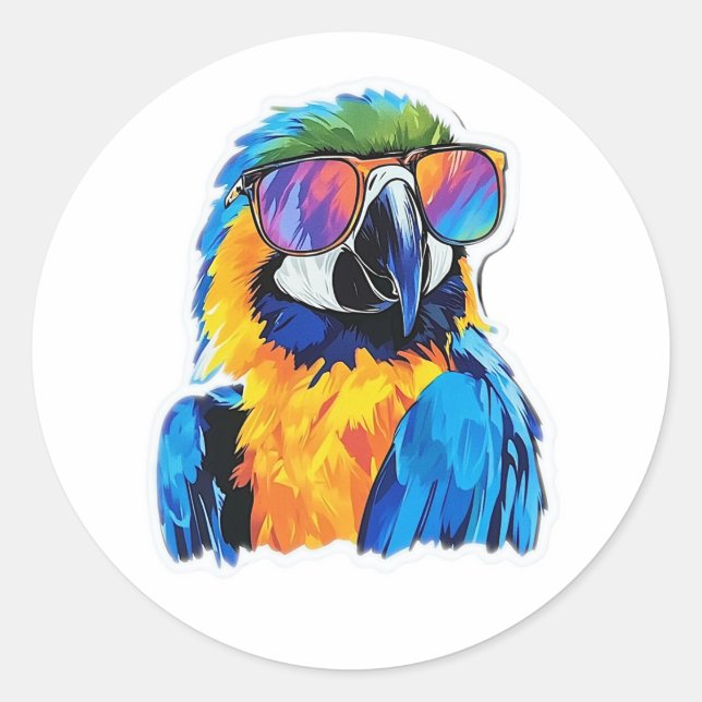 Adesivo Óculos escuros legal LGBTQ+ Macaw vestindo (Frente)