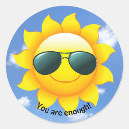 Adesivo Óculos escuros no sol amarelo no céu com aspas