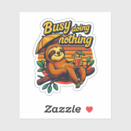 Adesivo Ocupado Não Fazendo Nada - Vinheta Bestial