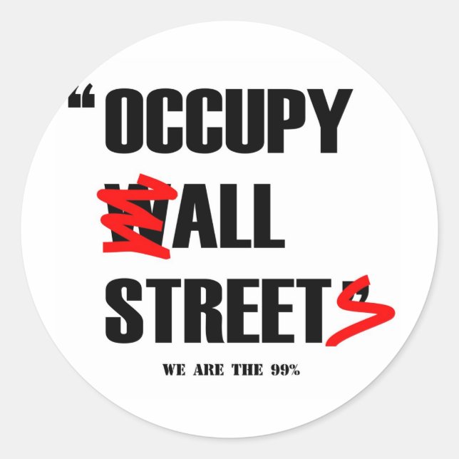 Adesivo Ocupy Wall Street All Streets Somos os 99% (Frente)