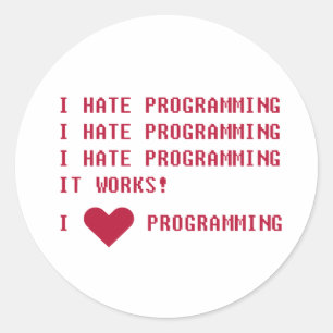 Adesivo Odeio programação