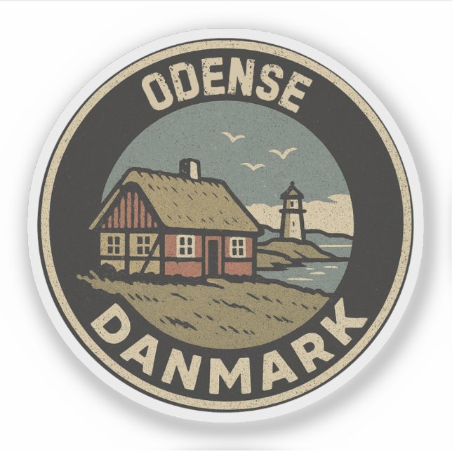 Adesivo Odense, Dinamarca Danmark  (Frente)
