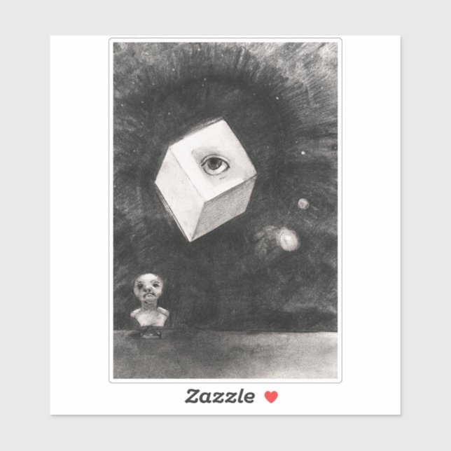 Adesivo Odilon Redon, O cubo, 1880  (Folha)