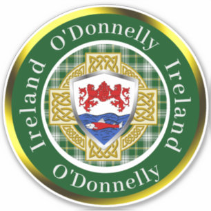 Adesivo O'Donnelly Irish Shield/Celtic Cross Personalizado