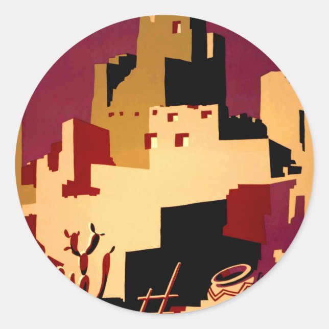 Adesivo Oeste do Sudoeste Pueblo WPA Nacional (Frente)