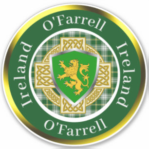 Adesivo O'Farrell Irish Shield/Celtic Cross Personalizado