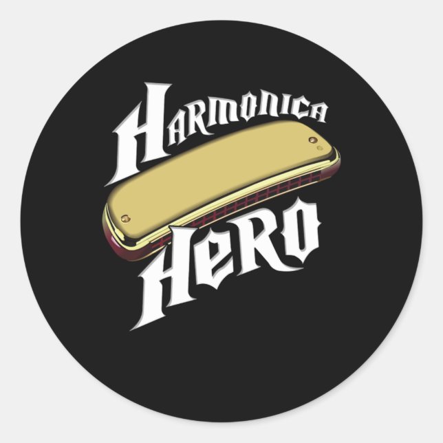 Adesivo Oferta de Música Blues para Bandas Hero da Harmoni (Frente)