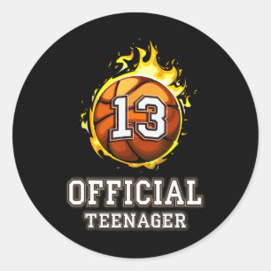 Adesivo Oferta Oficial de Adolescente Bysketbyll 13 Birthd