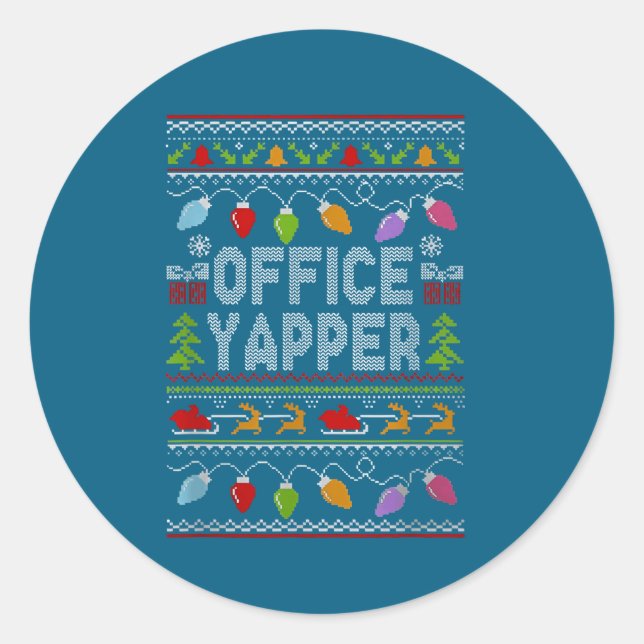 Adesivo Office Yapper Ugly Sweater Christmas  (Frente)