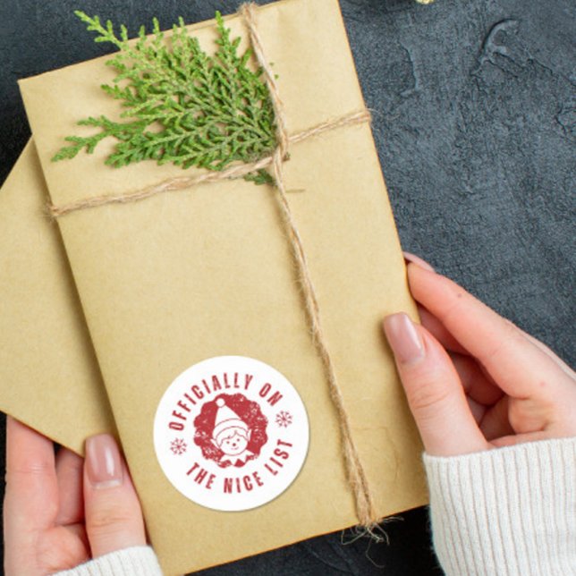 Adesivo Officially on the Nice List elf Christmas gift  (Criador carregado)