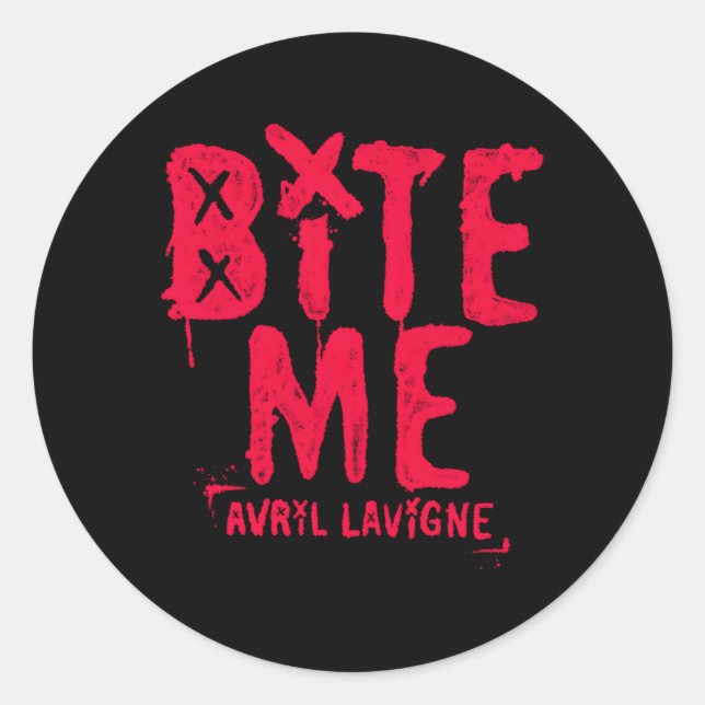 Adesivo Oficial Avril Lavigne Red Bite Me (Frente)