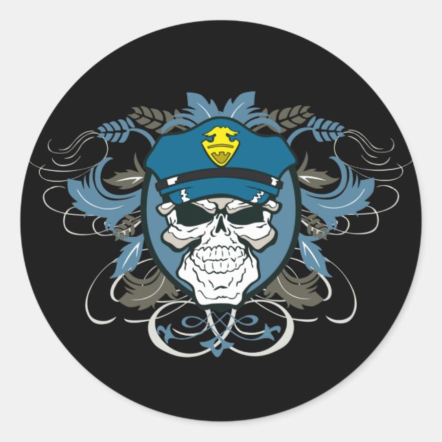 Adesivo Oficial de Polícia de Caveira (Frente)