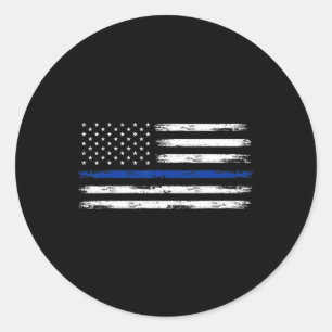 Adesivo Oficial de Polícia EUA Bandeira Americana Linha Az