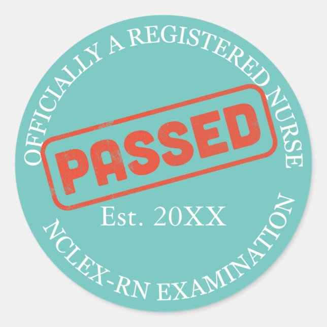 Adesivo oficialmente enfermeiro registrado - passou nclex  (Frente)