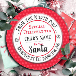Adesivo Oficina do Polo Norte do Natal Nome Personalizado