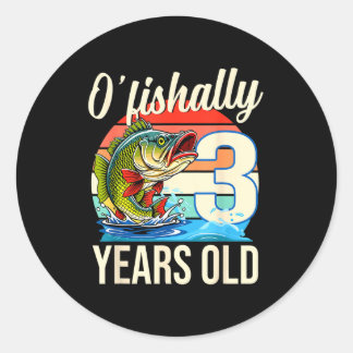 Adesivo O'fishally 3 years old fishing birthday theme