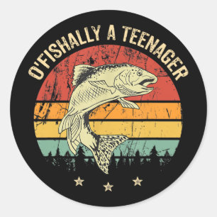 Adesivo O'fishally Um Adolescente 13º Aniversário Pesca Pe