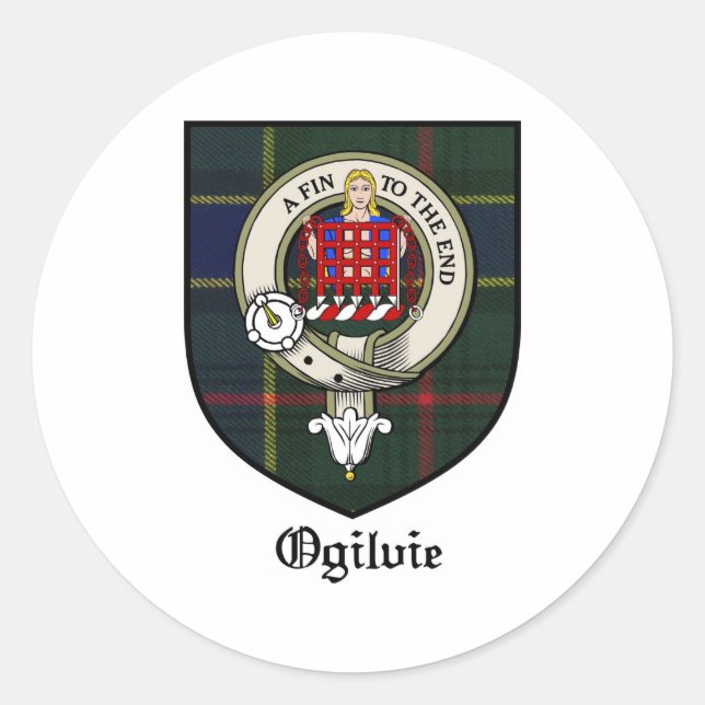 Adesivo Ogilvie Clan Crest Crachá Tartan (Frente)