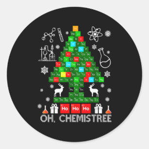 Adesivo Oh Árvore Química Cientista Natal Químico Xmas Te