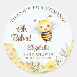 Adesivo Oh Babee, Baby shower with Cute Wild bee