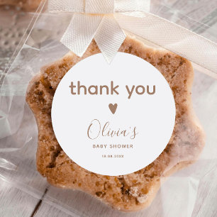 Adesivo Oh Baby Bege Obrigado Chuveiro de Bebê