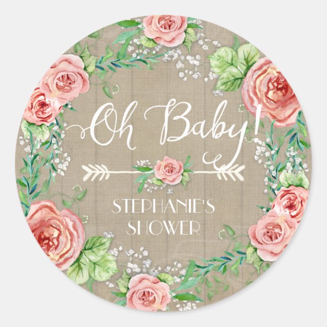 Adesivo Oh Baby BOHO Bohemian Floral Bebês Respirando Russ (Frente)