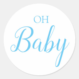 Adesivo Oh Baby Boy Gender Reveal Blue Script
