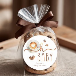 Adesivo Oh Baby Coffee Baby Shower Favor Sticker