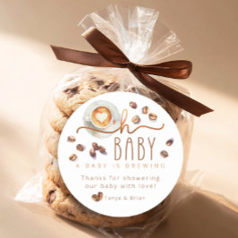 Adesivo Oh Baby Coffee Baby Shower Thank You Favor Sticker