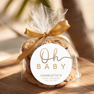 Adesivo Oh Baby Little Pearl Ocean Baby Shower Favor 