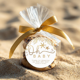 Adesivo Oh Baby Little Pearl Ocean Baby Shower Thank You 