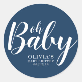 Adesivo Oh Baby - Marinho Chá de fraldas Azul