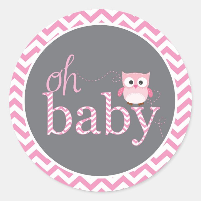 Adesivo Oh Baby Pink Chevron Own Chá Sticker (Frente)