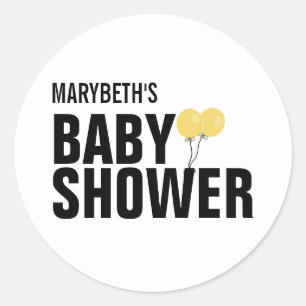 Adesivo Oh Baby Simple Yellow Balloon Chá de fraldas Stic