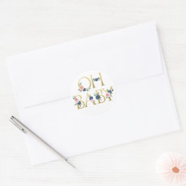 Adesivo Oh Baby Watercolor Marinho e Coral Floral