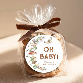 Adesivo Oh Baby Woodland Mushroom Baby Shower Favor 
