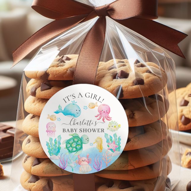 Adesivo Oh Bebê Sob O Chá de fraldas Do Mar (Criador carregado)