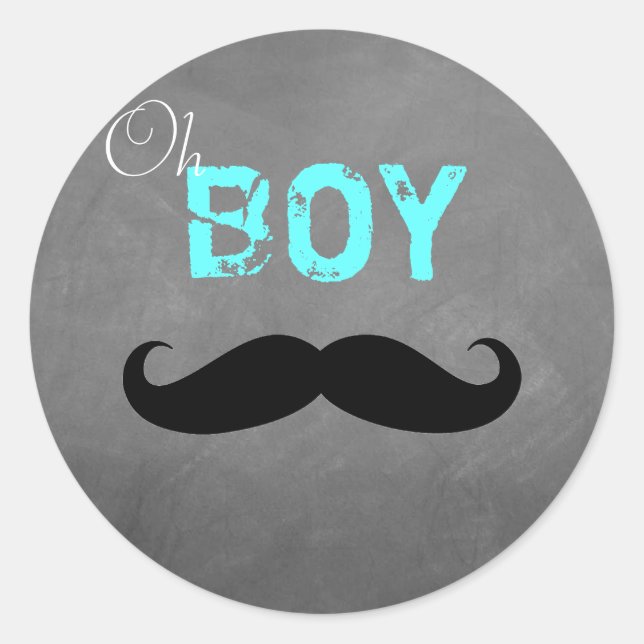 Adesivo Oh Boy Mustache Sticker (Frente)