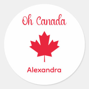 Adesivo Oh Canadá Folha de Maçã Vermelha Elegante